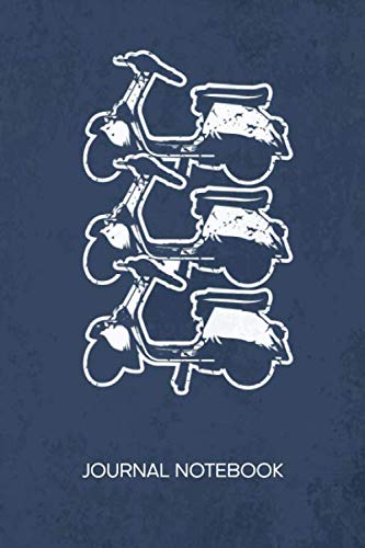 JOURNAL NOTEBOOK: Retro Notepad RULED - 70s Retro Sketchbook Vintage Scooter Organizer 70s Party Diary LINED - Boyfriend & Girlfriend Gift - A5 6x9 Inch 120 Pages - Moped Rider Present