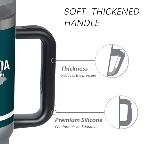Image of Tumbler 30oz Straight Skinny Portable Handle Car Cups With Anti slip Sleeve Straw Dust Cover, Sports Travel, Stainless Steel Insulated Gifts for Men Women Fans