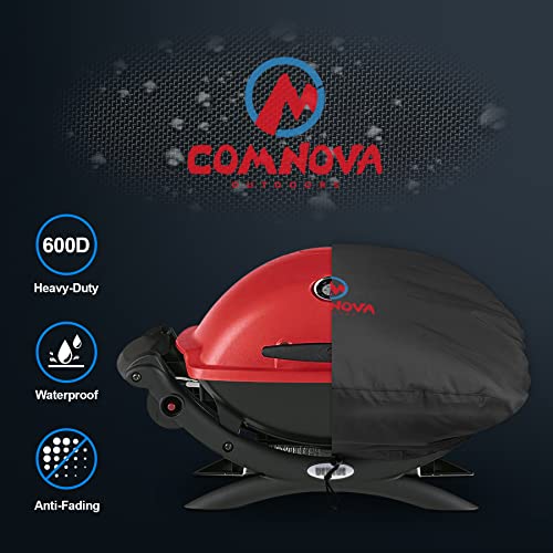 Image of Comnova Weber Q Series Grill Cover - Heavy Duty & Waterproof, 26.5 Inch BBQ Cover for Q1000, Q1200, Q1400