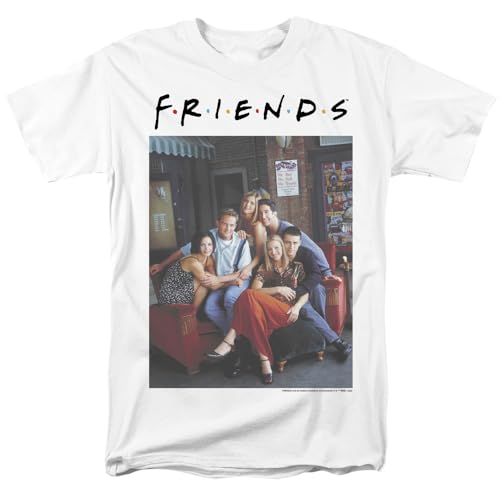 Popfunk Friends Characters 2 Unisex Adult T Shirt,White, Medium