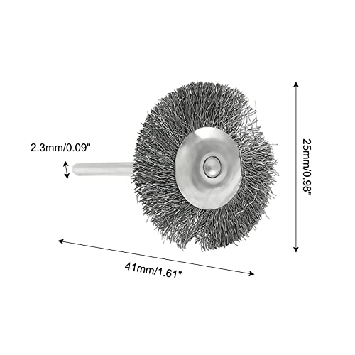 Image of 20Pcs Steel Wire Wheels T-Shape Wire Wheel Brushes with 3 /32 inch (2.35mm) Shank for Rotary Tool, Polish Cleaning Tool, 1 Inch Dia.