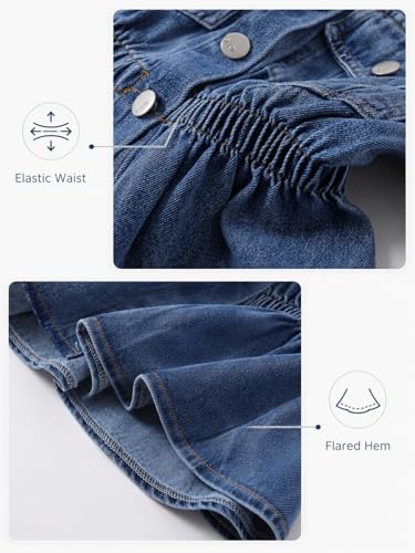 Image of WELAKEN Girls Denim Jackets - Trendy Button-Up Outerwear for Kids
