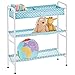 mDesign Estantería metálica para Cuarto Infantil – Compacta estantería de 3 baldas para organizar Juguetes, Libros, Peluches, etc. – Sistema de almacenaje de Metal y Fibra sintética – Turquesa/Blanco