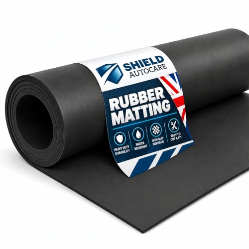 Image of Black Rubber Matting Roll | Thick Heavy Duty Flooring Mat, Indoor & Outdoor, Non-Slip, Waterproof & Easy to Cut | Ideal for Garage, Vans, Gym, Shed Floor | 3mm (5m x 1.5m, Smooth)