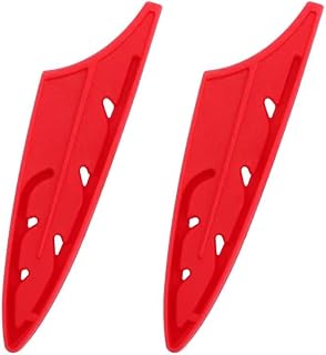 XYJ 2pcs/set Safety Knife Covers Sleeves Knives Edge Guard, Universal Knife Sheath, Fruit, Utility, Paring Knife Case Red (For 3.5'' Paring Knife)