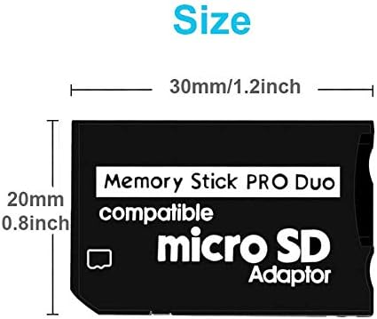 Memory Stick PRO Duo Adapter, microSDHC TF Card microSD to Memory Stick MS PRO Duo Card for Sony PSP, PlayStation Portable, Cybershot Digital Camera, Handycam, PDA (Pack of 2)