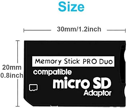 Memory Stick PRO Duo Adapter, microSDHC TF Card microSD to Memory Stick MS PRO Duo Card for Sony PSP, PlayStation Portable, Cybershot Digital Camera, Handycam, PDA (Pack of 2)