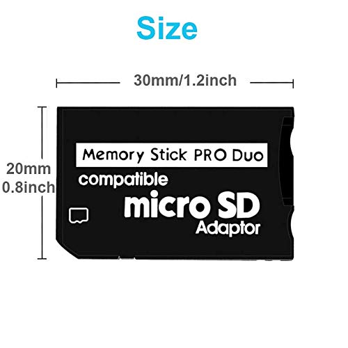 AMGUR Memory Stick Pro Duo Adapter, Micro SD/Micro SDHC TF Card to Memory Stick MS Pro Duo Card for Sony PSP, Playstation Portable, Camera, Handycam, PDA - Thumbnail 4