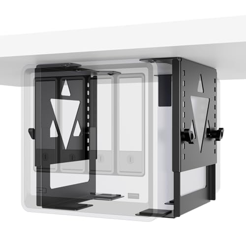 Image of PUTORSEN Under Desk Mini PC Mount NAS Mount Bracket Holder, Height and Width Adjustable CPU Holder for Mac mini Desktop Computer, Mini PC, Small Form Factor Desktop Tower