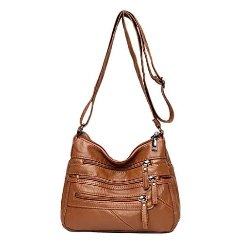 Image of VELURA SYDL Ladies Cross Body Bag Messenger Large Over Shoulder Handbag Long Strap Brown|1 Piece Women Crossbody Bag |Clothing, Shoes & Accessories