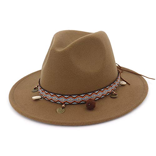 Photo de Minicocock Sir Woollen Minority Wind Hat Lady Retro Flat Hat Eave Big Eave for les femmes hommes Hat (Color : Khaki)