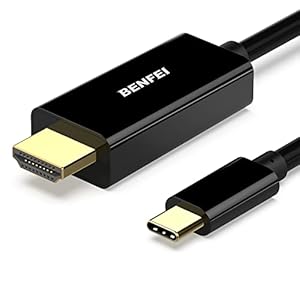 BENFEI USB C to HDMI Cable, 4K 1.8M USB Type C to HDMI Adapter (Thunderbolt 3 Compatible) Male to Male Gold-Plated Cord