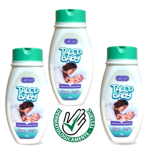 Talcos Bebê Perfume Suave Kit 3 Unidades Com180 Gramas Cada