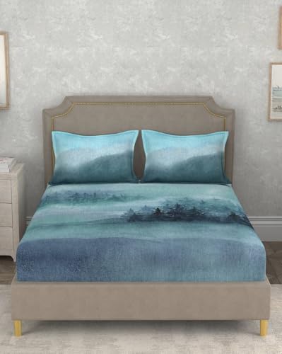 Image of Portico New York Super King Size Flat Bedsheet with 2 Pillow Covers Facets (Multicolor 5)