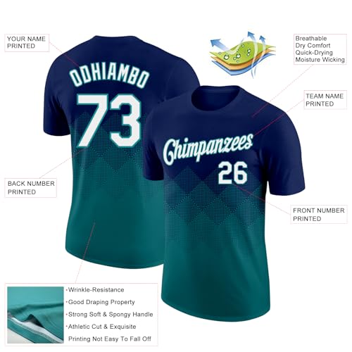 Camisetas de béisbol personalizadas con degradado para hombres, mujeres y niños, uniforme deportivo de softbol con nombre y número impreso miniatura 2