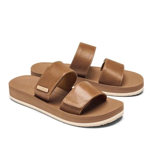Cobian Women's Dana Rise Synthetic Leather Strap Slides Sandals2