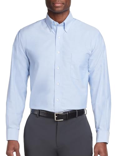 Van Heusen Men's Dress Shirt Regular Fit Oxford Solid, Blue, Medium