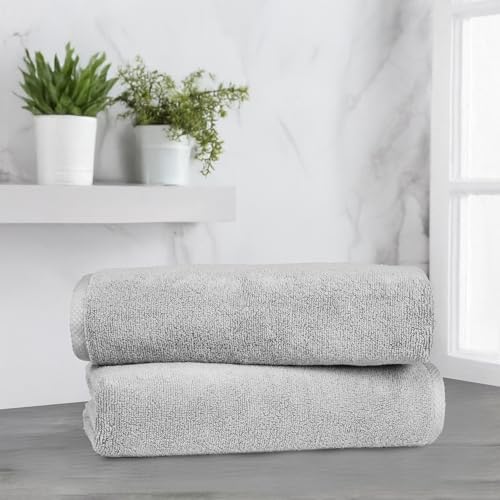 image for Amazon basics 2 piece Lightweight quick-dry bath towel, 100% cotton, P