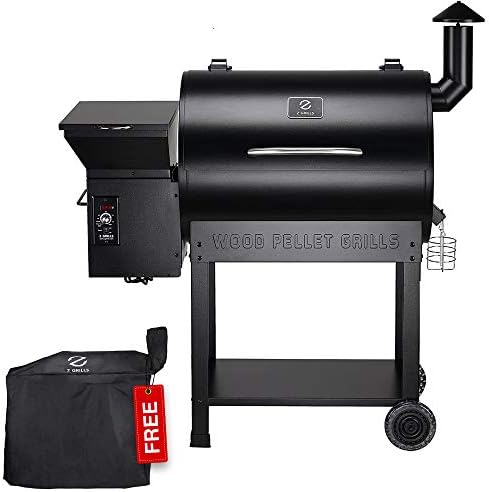 Z GRILLS ZPG-7002B 2020 Upgrade Wood Pellet Grill & Smoker, 8 in 1 BBQ Grill Auto Temperature Controls, inch Cooking Area, 700 sq in Black