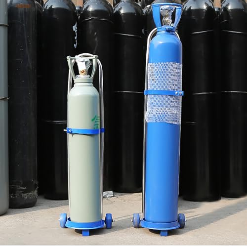 Soporte Móvil para Bombonas De Gas con Tira Protectora De Acero Y Ruedas para Bombonas De Gas De 10/15 L, Carro para Bombonas De Nitrógeno para Facilitar El Transporte..B Style