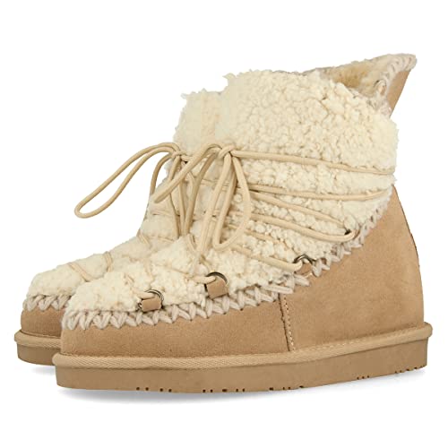 Gioseppo 46486 Stivali Arricciati Donna, Beige