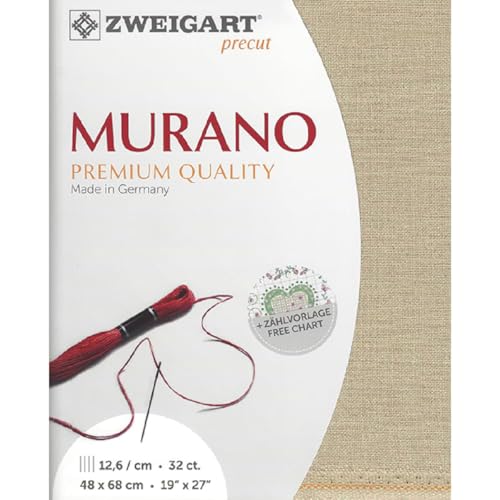 Tissu de comptage Zweigart Murano 32 cts opale irisé pour broderie d'art