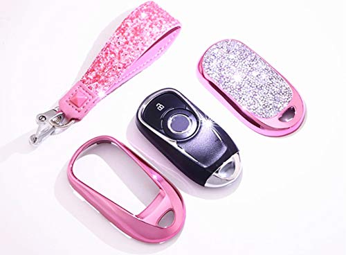 Boîtier de clé Buick rose strass, l'accessoire chic idéal pour vos déplacements quotidiens