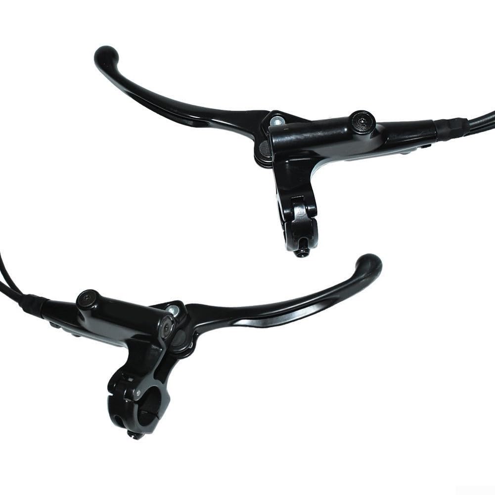 Set freno a disco idraulico per bici elettrica ed Ebike, sensore di spegnimento a 2 pin, pinza in lega con rotori da 180 mm, tubo anteriore 1100 mm e posteriore da 1800 mm, nero