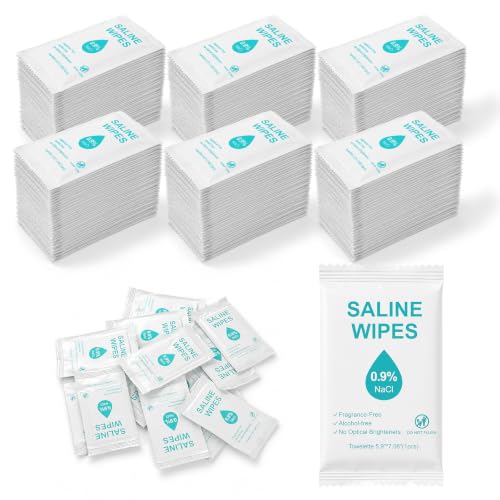 50Saline Wipes Individually Wrapped Travel Aftercare Wipes for Adults Kids