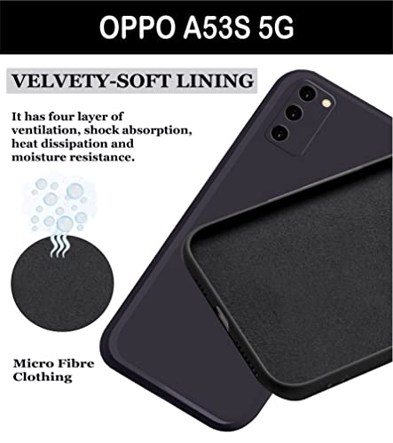 Image of A rtistque Liquid Silicone Matte Shockproof Flexible with Camera Protection Soft Back Cover Case for Oppo A53s 5G - Black