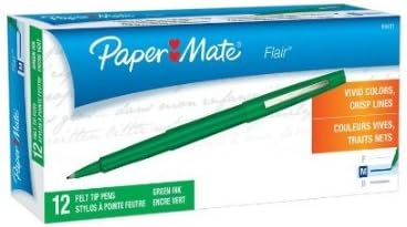 Paper Mate Flair Felt Tip Pens, Medium Point 1.0mm (2-Dozens, Green)