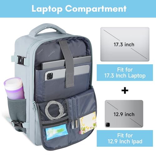 Image of Taygeer Carry On Backpack, 40l Travel Backpack for Women Airline Approved | Cute Underseat Personal Item Travel Bag With Shoe Compartment, Casual Daypack Gifts for Friend Hiking Outdoor Weekend,Blue