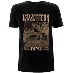 Rock Off LED Zeppelin Faded Falling Officiel T-Shirt Hommes Unisexe - Les Beatles, Paul McCartney, John Lennon, RIngo Starr, George Harrison