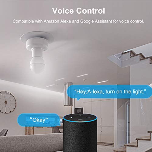 lifcasual Tuya Smart Slampher WiFi Suporte de lâmpada inteligente E27 Suporte de lâmpada sem fio Rea