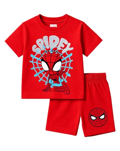 Image of Kuchipoo Marvel Boys Regular Fit Cotton T-Shirts and Shorts Set