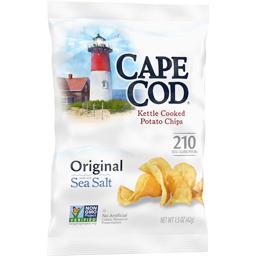 Cape Cod Potato Chips, Original Kettle Cooked Chips, Snack Bags 1.5 Oz (56 count)