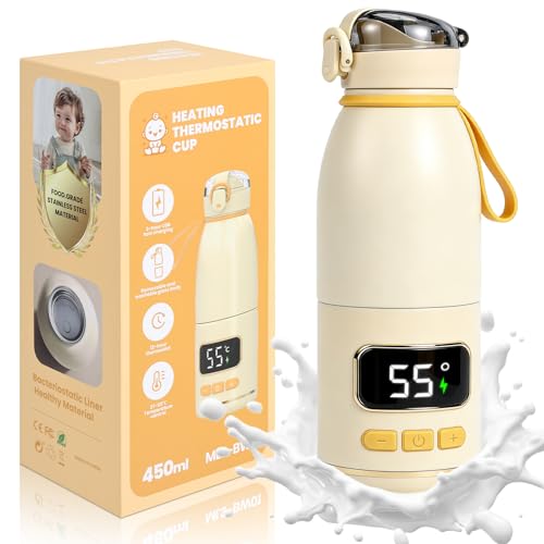 Juoifip Calienta Biberones Portatil Para Viaje, Diseño Dividido, Calentador Biberones Portátil, Calentamiento Rápido, Ideal Para Calentar Leche Y Agua En Viajes, 450ml