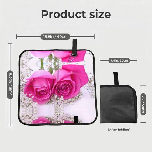 DEXNEL Coussin de siège pliable rose 4 imprimé rose tapis de stade portable imperméable pour camping extérieur 40 x 40 cm – vue 2