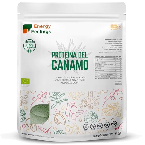 Energy Feelings Proteína De Cáñamo Ecológica En Polvo 50 De Proteína Vegana Sin Gluten Sin Lactosa Sin Azúcar Añadido 1kg