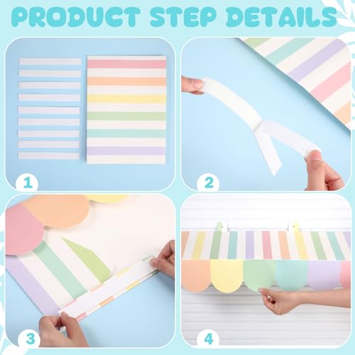 Image of Tallew 4 Pcs 3D Circus Awning Wall Decoration Farmers Market Party Decorations Carnival Awning for Halloween Carnival Theme Party Classroom Decorations(Pastel)