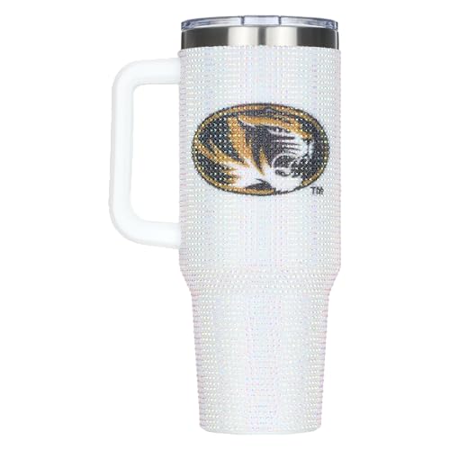 Image of The Memory Company Officially Licensed 40oz White Bling Game Day Tumbler, University of Missouri