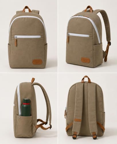 Image of Canvas Backpack | Lightweight Casual Daypack with Front Zipper Pocket | Durable Travel, & Daily Use Backpack | Unisex Travel Backpack | Laptop Backpack Compatible with upto 14 inch Laptop