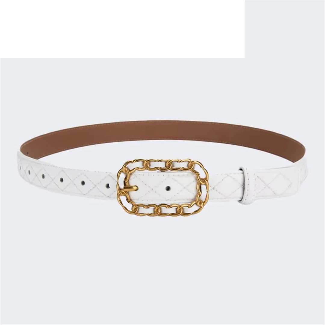 Donne di Modo Del Cuoio Genuino Pin Fibbia Cintura 2.3Cm Largo Moda Oro Fibbia Donna Accessori Cintura