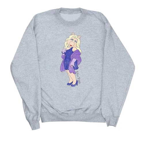 Muppets Disney Women's The Classic Miss Piggy Sweatshirt Large Heather Grey