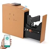 Gun Safe Biometric Slider Handgun Safe for Nightstand, Desk, Bedside,Truck - Auto Sliding Door Gun...