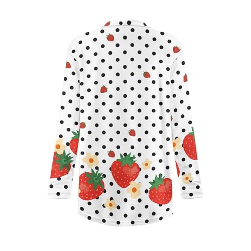Image of Forchrinse Red Ladybug Cardigan for Women Causal Long Sleeve Open Front Cardigans Sweater Fashion 2024 Fall Coat with Pockets