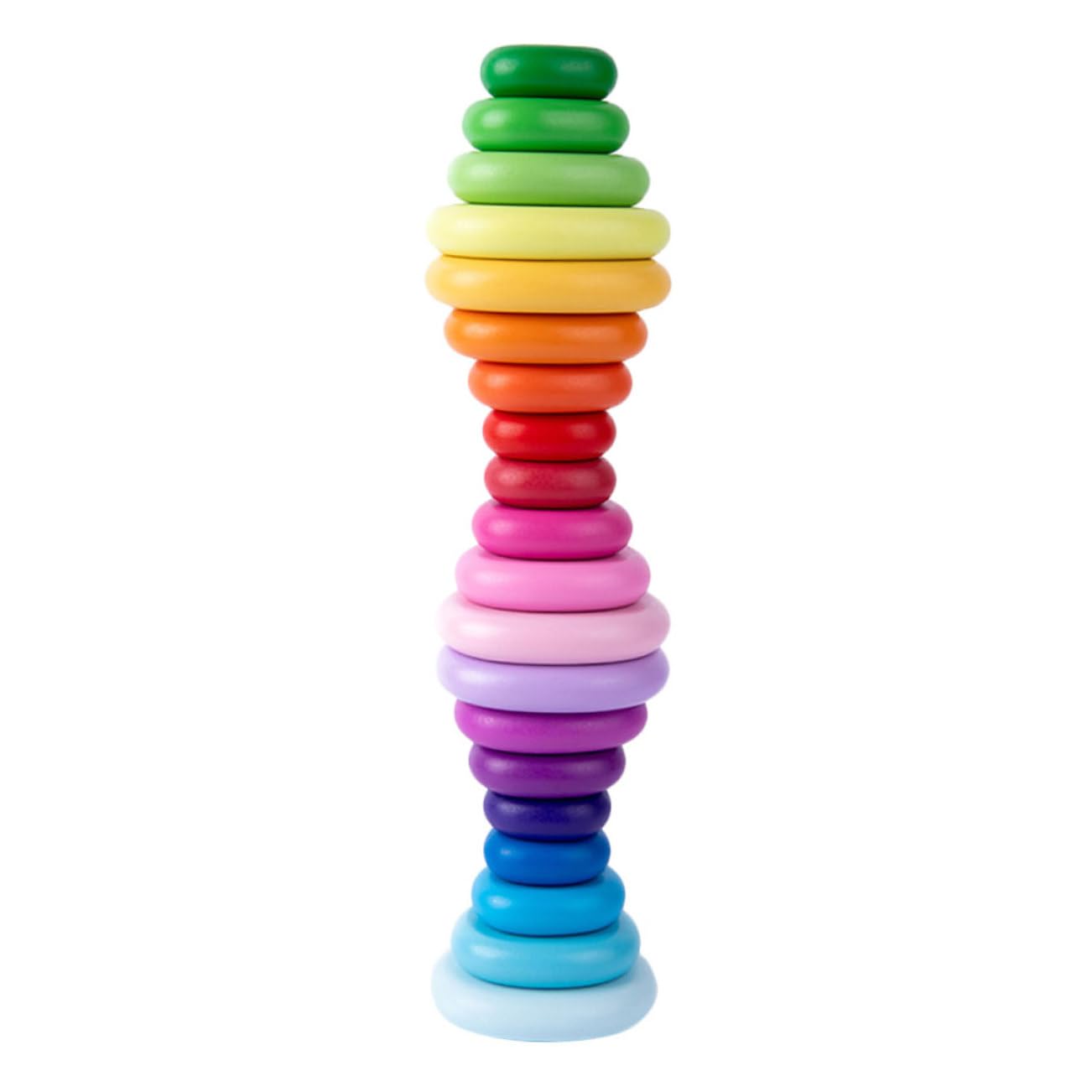 Beaupretty Giocattoli Educativi in Legno Massello 20 Pezzi Set di Blocchi Impilabili Colorati Sfumati per Giocattolo Cognitivo per Sviluppo Manuale e Apprendimento Precoce per Giochi di