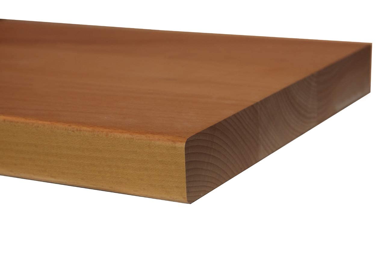 Gradini in legno faggio massello, per scale da interno dello spessore di 38-40 mm, larghezza 30 cm, verniciato naturale Venduto da SMI di Stefano Morsolin (100 CM)