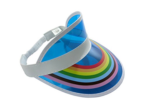Nicky Bigs Novelties 3004 Clear Colored Plastic Rainbow Sun Visor Tennis Beach Vegas Dealer Golf Pride Music Festival Hats thumb #6