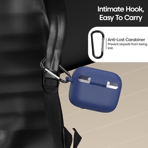 Image of Sounce Soft Silicone Case Cover Compatible with Boat Airdopes 111v2 -Scratch-Resistant Shockproof Protective Skin with Keychain Clip (Blue)